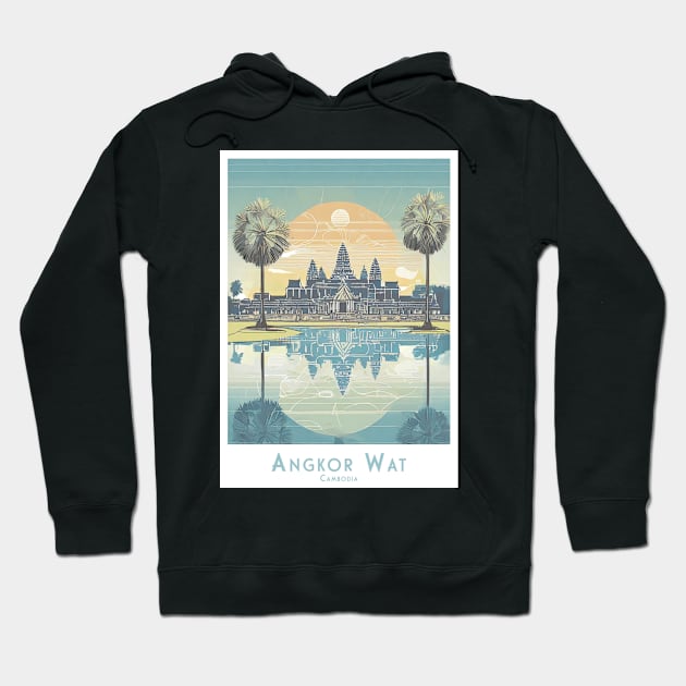 Retro Vintage - Angkor Wat Serenity Hoodie by POD24